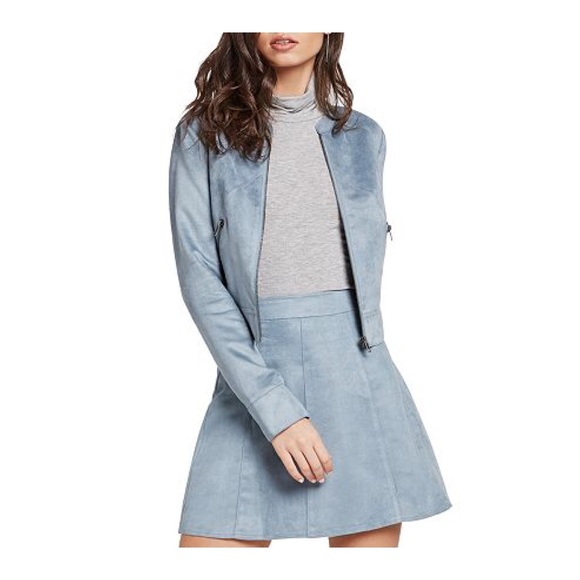 BCBGeneration Suede A Line Skirt & Moto Jacket Set - Picture 1 of 8